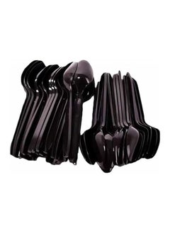 Buy 25 Pcs Plastic Spoon Heavyweight Disposable Spoon Black in Egypt