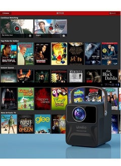 Buy Portable HD WiFi Theatre Android TV Projector System For Indoor Outdoor Use Built In Netflix Play Store Youtube in UAE