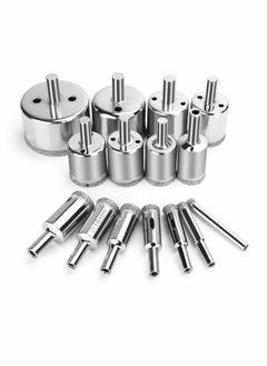 Buy Diamond Drill Bits, Diamond Hole Saw Drill Bit Set Kit, High Quality Glass Drill Bit for Bottles,Pots, Marble, Granite Stone, Tile Cutting 0.23 Inch - 2 Inch（6mm - 50mm）15 Pcs in Saudi Arabia