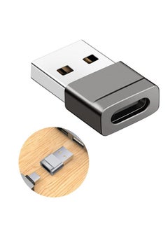 Buy USB C Female to USB Male Frosted Texture Adapter, Type C to USB A General Purpose Charger Converter, Support Data Sync(Grey) in Saudi Arabia