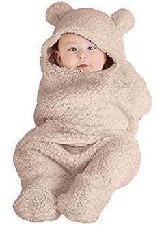 Buy Baby Animal Face Hooded Towel for Girls, Pretty Panda Photo Props Sleeping Blanket, Stroller Wrap (Khaki, 0-12 Months) in Egypt