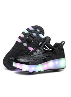 اشتري New Double Wheel Skate Shoe Luminous Pulley Shoes في الامارات