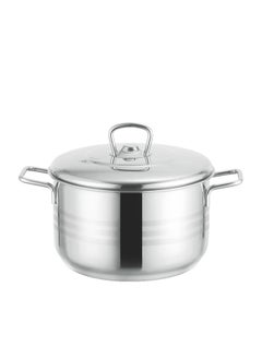 Buy Estra Stainless Steel Cooking Pot 28CM Silver With 5 Induction Layers Bottom in Saudi Arabia