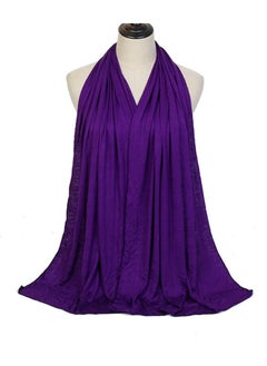 اشتري Sky Cashmere Jersey Stretch Shailah Hijab Muslim Islamic Arab Scarf Headscarf Abaya Shawl Scarves Soft One Size 65 X 165 Cm Dark Purple في الامارات