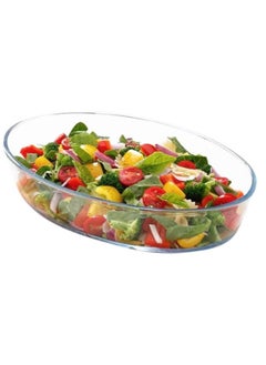 Buy 1 Liter Oblong Shape Glass Casserole Baking Dish Pan Ideal for Cooking Serving Storing Freezing Roasting in UAE