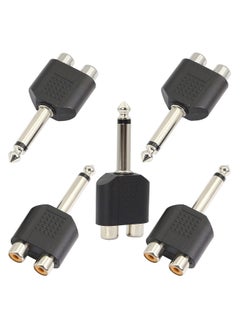 Buy 6.35mm Male to Dual RCA Female Audio Adapter, Stereo 1/4" Plug to 2 RCA Jack Splitter, Mono to RCA Interconnect for Audio Devices in UAE