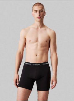 Buy Men's  3 Pack Boxer Briefs , Black - Cotton in Saudi Arabia