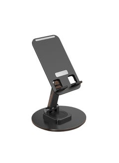 Buy Aluminum Alloy Metal Phone Holder Stand, Dual Joints Adjustable Mobile Phone Holder, for Tablet and Smartphone, Easy to carry, Black in UAE