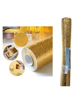 Buy ARTC Waterproof Self Adhesive Foil Sticker For Kitchen Cabinet And Drawer Gold Color 60x500cm in UAE