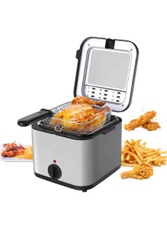 Buy Fryer with Basket, 2.5 Liter/2.64 Quart Electric Fryer with Temperature Control and View Window Cover Home Small Electric Fryer in Saudi Arabia