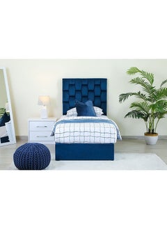 اشتري Diana Single Bed Velvet Blue 120x200 cm في الامارات