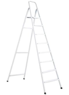 Buy Ladders Premium Quality Highly Durable Steel Ladder 8 Steps - White in UAE