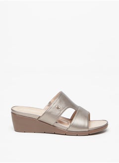 اشتري Women's Solid Slip-On Sandals with Wedge Heels في الامارات