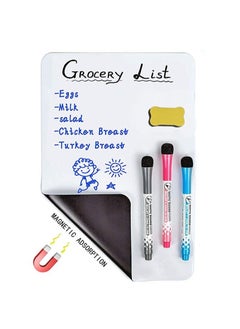 اشتري Whiteboard Magnetic Dry Erase Board Self Adhesive with 3 Pens and 1 Board Eraser，for Any Smooth Surface with New Stain Resistant Technology,Home Kitchen Fridge Shopping List and Office Notice Board في السعودية