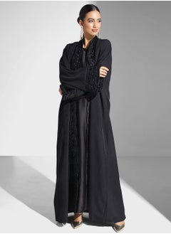 Buy Embroidered V-Neck Abaya in Saudi Arabia