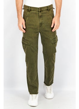 اشتري Men Stretch Fit D-Krett-Ne Solid Cargo Pants, Dark Olive في الامارات