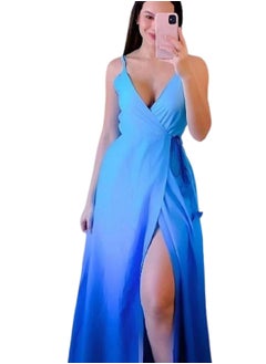 اشتري MANIKIN dress colorful women for summer and beach maxi long with open side made from very soft and comfortable material luxury blended cotton and lycra في مصر