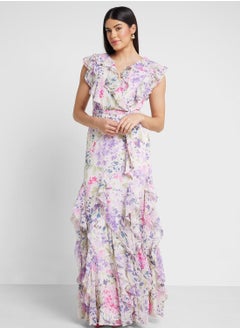 Buy Floral Printed Tiered Dress in UAE