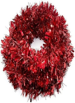 Buy 6M Red Christmas Tinsel Wreath, Thin and Shiny Christmas Tree Tinsel, Chunky Metallic Tinsel for Valentine's Day Bouquets, Cake, Wedding Favors, Birthday Party Backdrops, Indoor and Outdoor Decor (Red) in Egypt