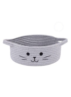 Buy Small Woven Rope Storage Basket Cute Cat Toy Basket For Living Room Baby Basket For Nursery Gift Basket Empty For Baby Shower Grey 9.8 X 4 Inches in Saudi Arabia