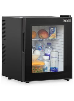 Buy Mini Fridge 30L Glass Door AC 220V Cooler Refrigerator for Food Drinks Skincare Great for Home Office (Black) in UAE