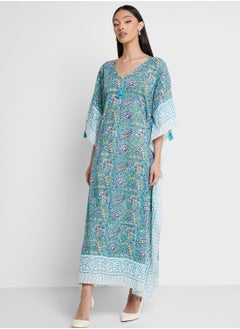 Buy Cape Sleeve Printed Kaftan in Saudi Arabia