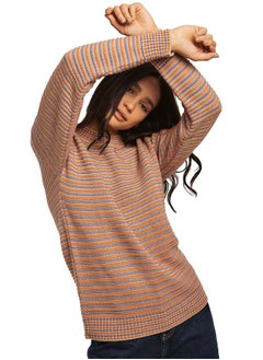 اشتري Fancy Crew Neck Flat Knit Pullover في مصر