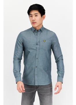 اشتري Men Pointed Collar Long Sleeve Printed Casual Shirt, Light Grey في الامارات