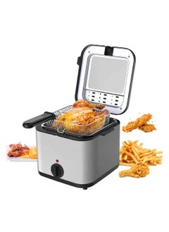 Buy Electric Deep Fryer 2.5L Tank Deep Fat Fryer with Viewing Window Temperature Up to 180°C Stainless Steel Chip Fryer Cold Zone Technology Removable Oil Basket Automatic Fryer 1000W in Saudi Arabia