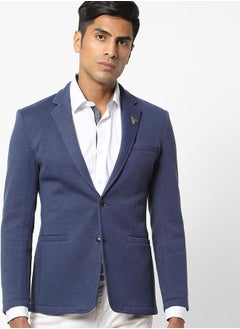 Buy Notch Lapel Single Breasted Blazer with Button Cuff in Saudi Arabia