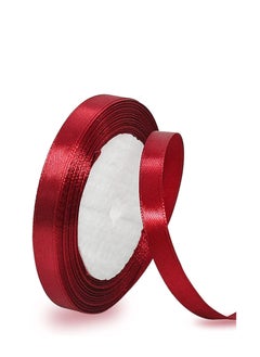 اشتري Burgundy Satin Ribbon, 12mm x 25yd Fabric Polyester Ribbon for Gift Wrapping, Party Favors, Wedding Decorations, Bow Making, Bouquets, Sewing Projects & Craft Supplies في الامارات