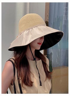 Buy Women Wide Brim Sun Hat Summer Beach Sun Hat Travel Foldable Brim Floppy Beach Hats for Women Outdoor UV Protection Mesh Beach Fishing Bucket Hat in Saudi Arabia