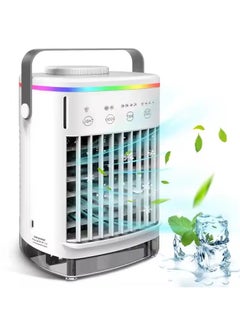 Buy Portable Air Cooler Fan,Cooling Fan with 4 Wind Speed & 7 LED Light,2 Cool Air Spray & 2-8H Timer& 700ml Water Tank, 3 IN 1 Upgraded Personal Portable Air Conditioners for Room/Office in UAE