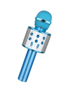 Buy Portable Handheld Karaoke Wireless Microphone With Bluetooth Speaker WS-858 Blue in UAE