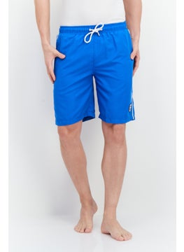 Buy Men Brand Logo Board Shorts, Blue in UAE