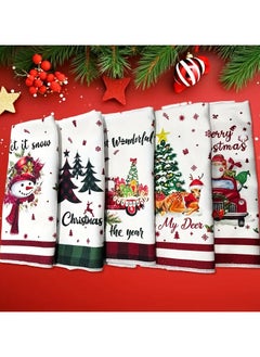 Buy Magical Christmas Tea Towels: 6-Piece Super Soft and Absorbent Set in Egypt