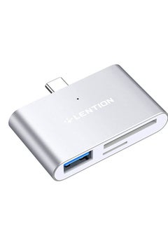 Buy USB C to SD Micro SD Card Reader with USB 3.0 Adapter Compatible MacBook Pro New iPad Pro/Mac Air Surface Phone Tablet More Stable Driver Certified (CB CS15 Silver) in Saudi Arabia