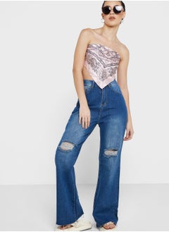 Buy Classic Mom Jeans With Distress in Saudi Arabia