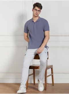 اشتري Regular Fit Sage Green Cotton-Jersey Polo Neck T-Shirt في الامارات