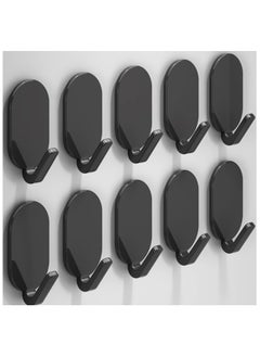 Buy Adhesive Towel Hooks 10 Pack Adhesive Wall Hooks,Waterproof Shower Hooks,Waterproof Shower Hooks,Heavy Duty Self Adhesive Hooks Stainless Steel for Bathrooms, Kitchens, and Offices in UAE