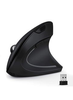 Buy Ergonomic Silent Wireless Mouse, Rechargeable Wireless Vertical Mice with USB Receiver for Computer/Laptop/PC(Black) in Saudi Arabia