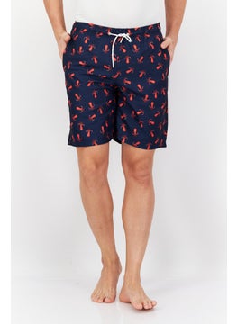 Buy Men Allover Print Swimwear Short, Navy Combo in UAE