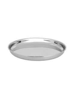 Buy Stainless Steel Round Tray Serving Diash Thali Plate Kumcha in UAE