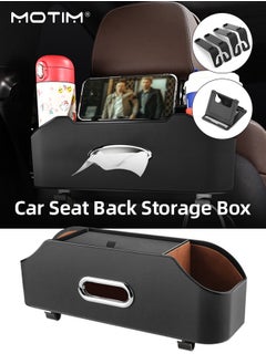 Buy Car Back Seat Organizer with 2 Drink Cup Holder Tissue Box and Storage Box Hook Vehicle Multifunctional Storage Box Car Seat Back Organizer for Travel in Saudi Arabia