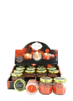 اشتري Scented Glass Mini Jar Candles (Set of 12 PCS) Handmade with Fragrance - Red في الامارات