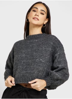 Buy Balloon Sleeve Knitted Sweater in UAE