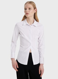 Buy Slim Fit Shirt Collar Long Sleeve Shirt in UAE