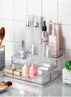 Buy PET Plastic Clear Spice Stand, 3 Tiered Display Shelf for Countertop Cabinet Storage and Spice Organizer for Kitchen, Bathroom, Bedroom, and Office, Home Storage and Organization Solutions in Saudi Arabia