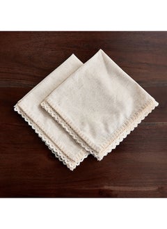 Buy Naturio 2-Piece Lace Natural Napkin Set 40 x 40 cm in UAE