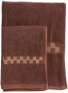 Buy Ricrac R5000-729 Rafooda Embroidered Towel Set 2-Pieces, Brown in Egypt